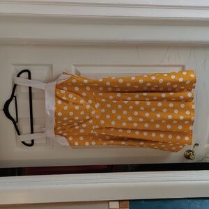 Pinup Couture Golightly Dress Polkadot Yellow Fits Like A 2x
